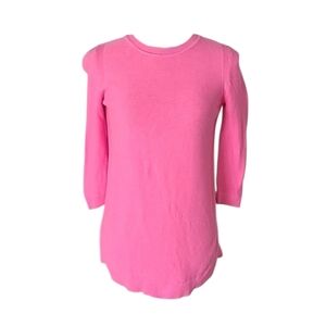 Talbots Petite Crew Neck Sweater Pink 3/4 Sleeves